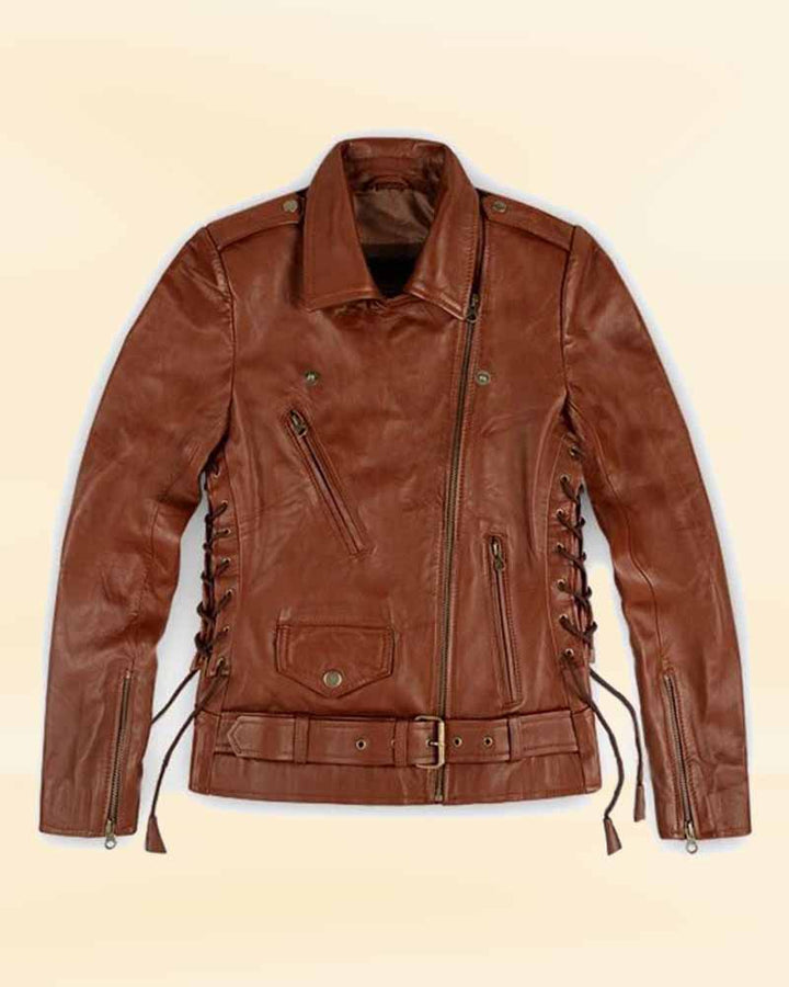 Make a statement with Emma Watson's timeless and versatile leather jacket in American market