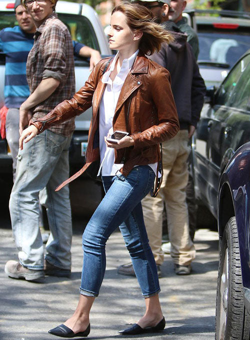  Brown Leather Jacket Emma Watson