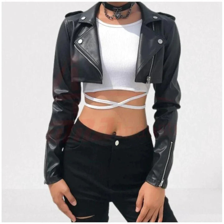 Ultra-Cropped Leather Jacket for Women in USA