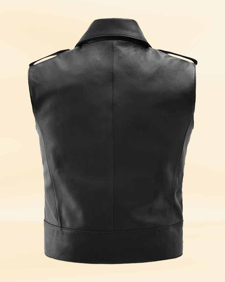 biker vest with midnight blue lining USA style