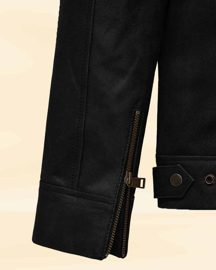 Elevate Your Style with this Timeless Black Leather Jacket"