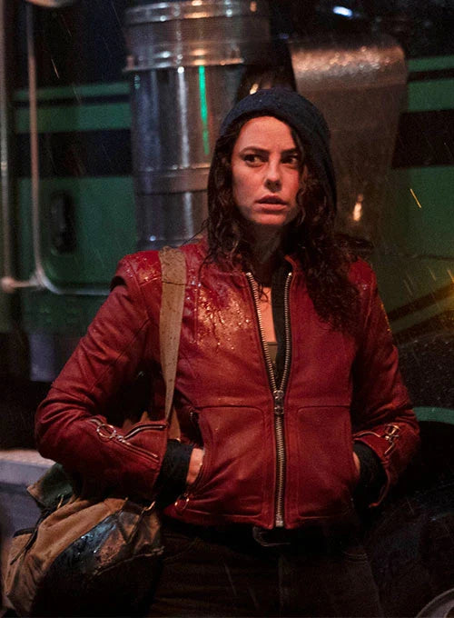 Kaya Scodelario Elegant Brown Leather Jacket Women Celebrity Jacket Celebrity Leather Jacket 