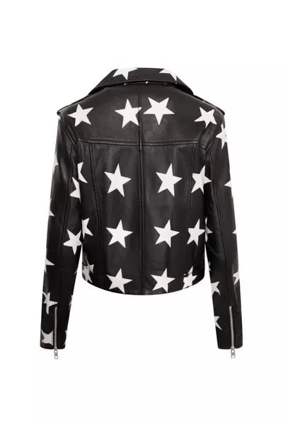 Trendy Women's Biker Jacket with Stylish Stars Design in UK